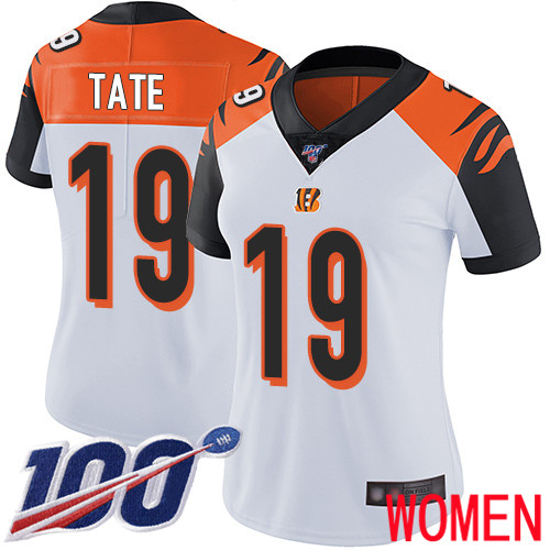 Cincinnati Bengals Limited White Women Auden Tate Road Jersey NFL Footballl #19 100th Season Vapor Untouchable->women nfl jersey->Women Jersey